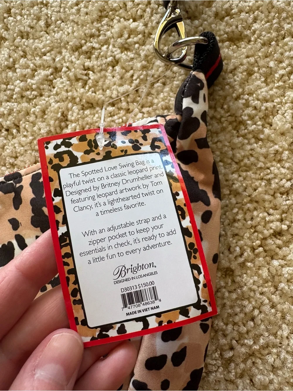 Brighton Spotted Love‎ Swing Bag Leopard Print Crossbody Purse NWT